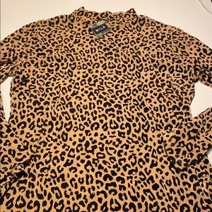 NWT WILA Sheer Leopard Print Top